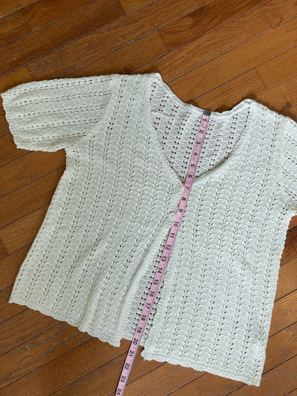 Cream Knit Set Pant Button Top Lounge Set Size M Vacation Classic Euro Summer - Picture 8 of 8